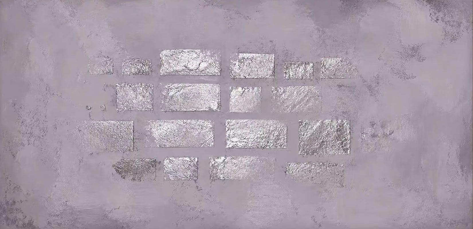 Dusty Mauve & Metallic Silver 3D Textured Canvas Wall Art